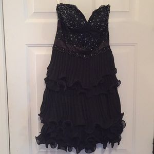 Black Strapless Cocktail Dress